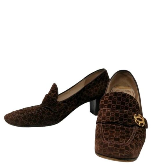 Rare Vintage Gucci Collector Brown Suede G Monogram Heels | Circa 1970s - Picture 4 of 10